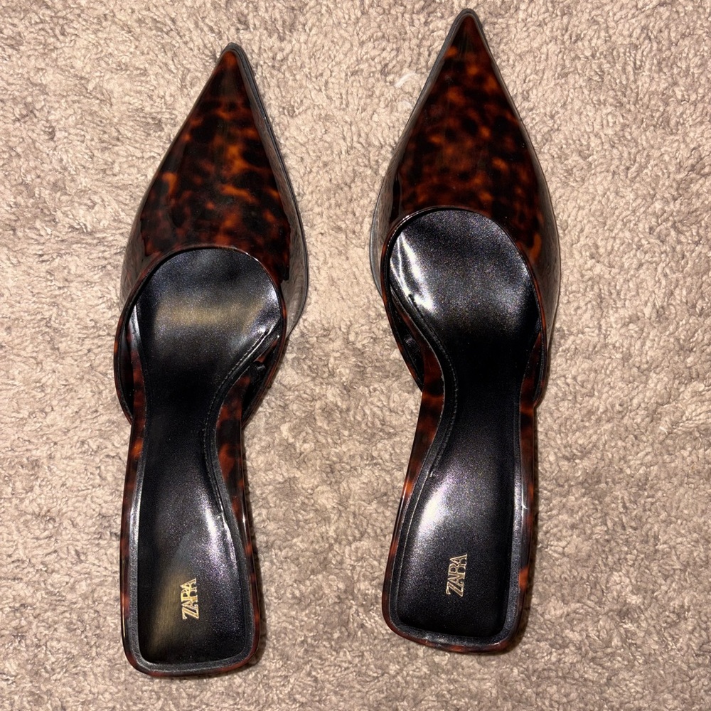 Zara Women's Tortoiseshell Pointed Mules
